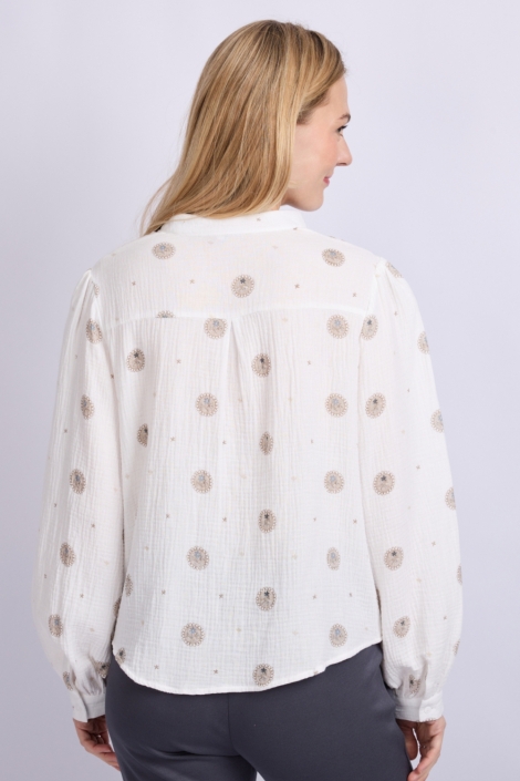 C&S The Label witte dames blouse | Model achteraanzicht