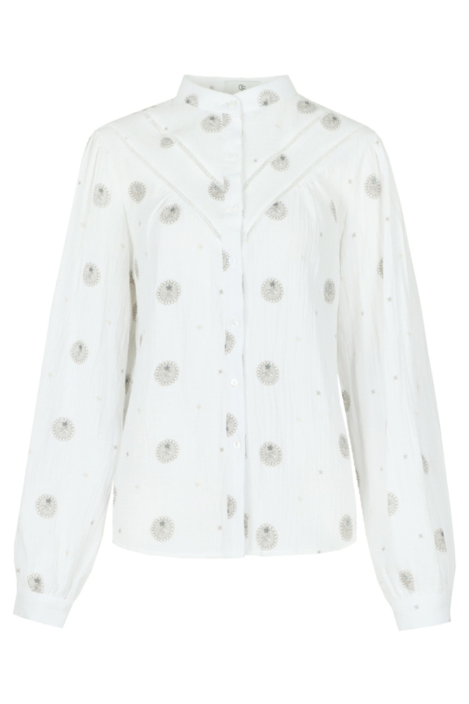 C&S The Label witte dames blouse | Vooraanzicht
