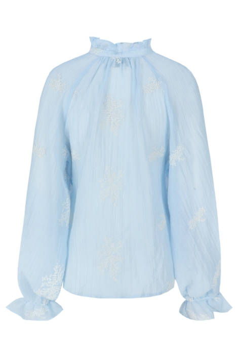 C&S The Label blauwe dames blouse | Achteraanzicht