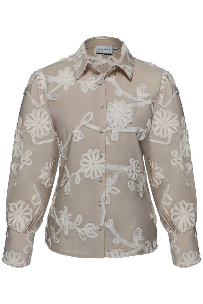 Kimara beige dames blouse | Vooraanzicht
