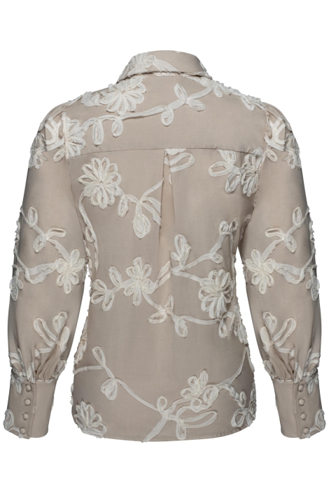 Kimara beige dames blouse | Achteraanzicht