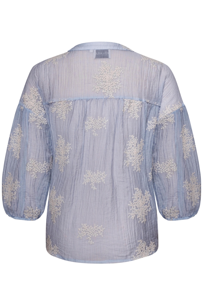Kimara blauwe dames blouse | Achteraanzicht