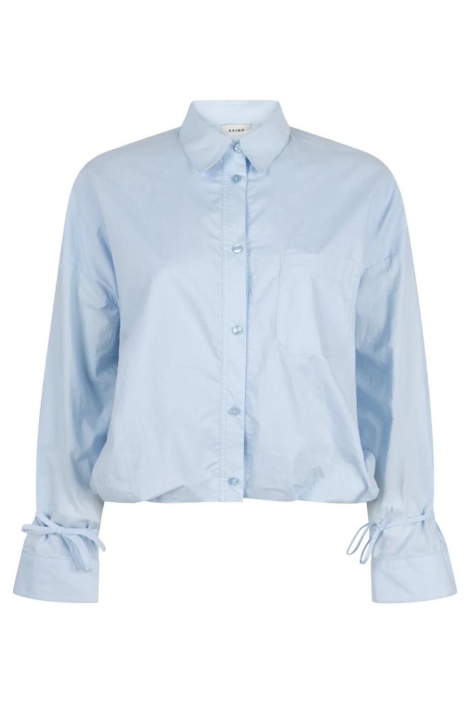 Aaiko blauwe dames blouse | Vooraanzicht