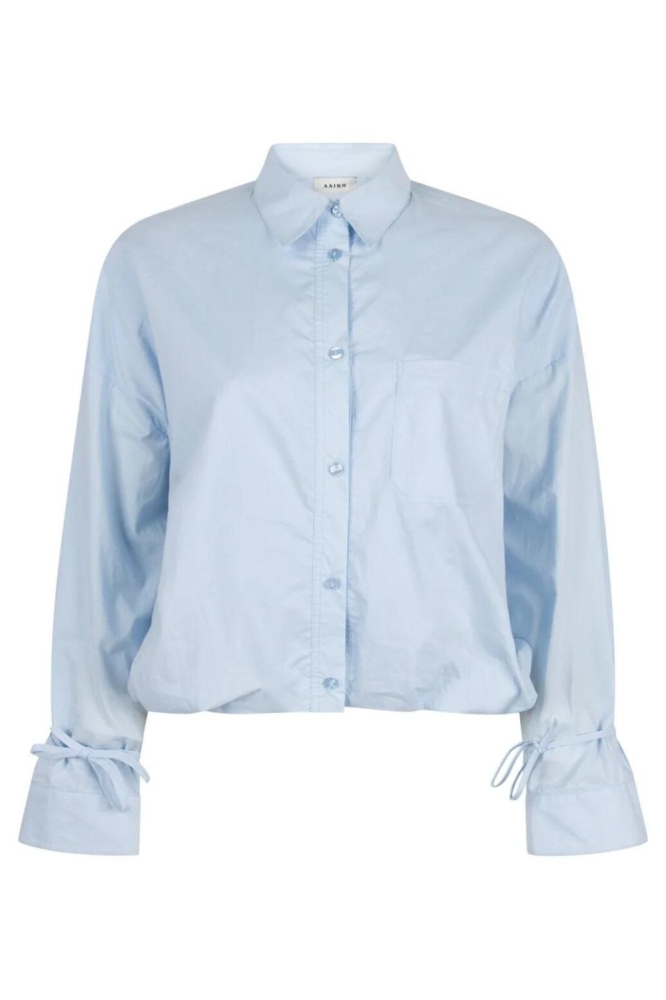 Aaiko blauwe dames blouse | Vooraanzicht