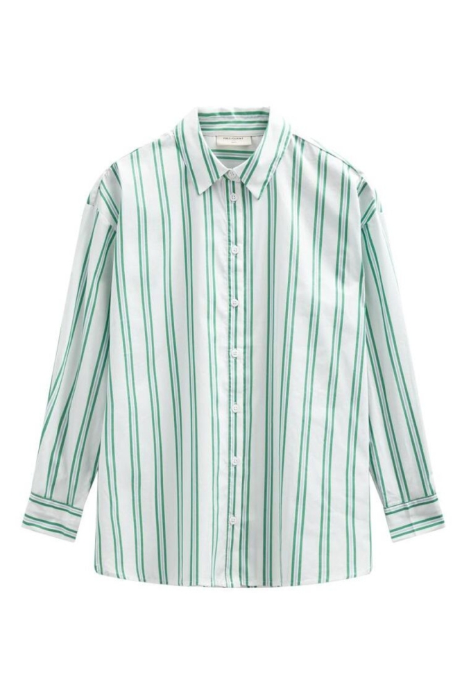 Freequent groene dames blouse | Vooraanzicht