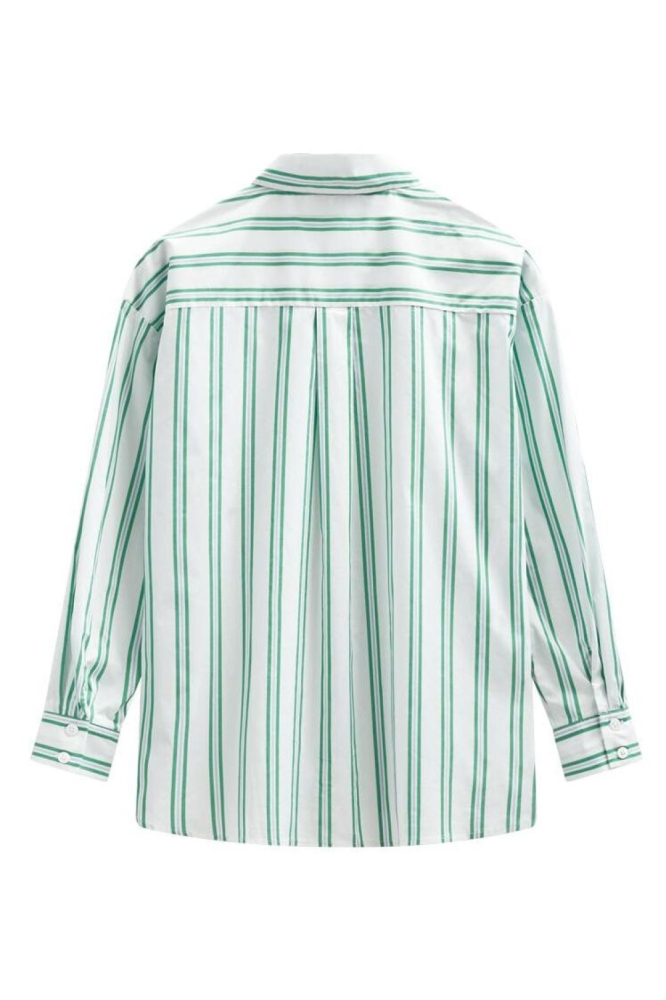 Freequent groene dames blouse | Achteraanzicht