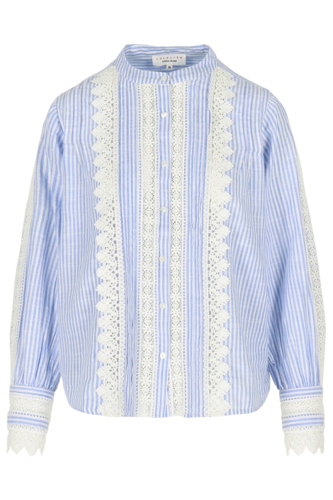 LolaLiza blauwe dames blouse | Vooraanzicht