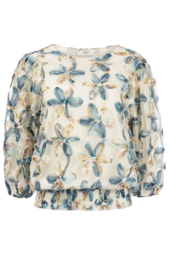 NED blauwe dames blouse | 