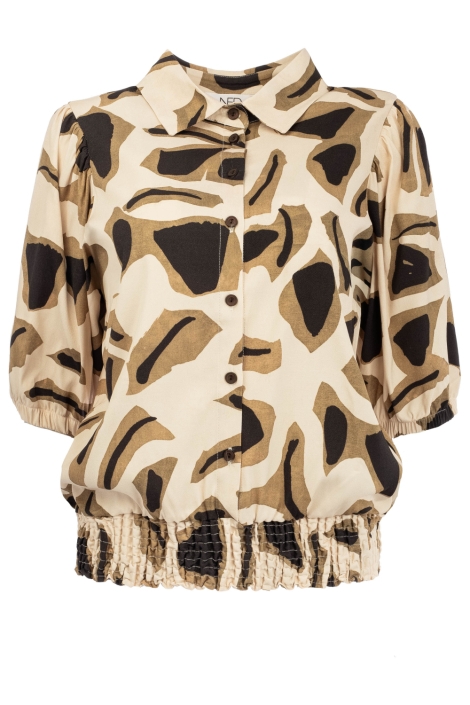 NED beige dames blouse | Vooraanzicht