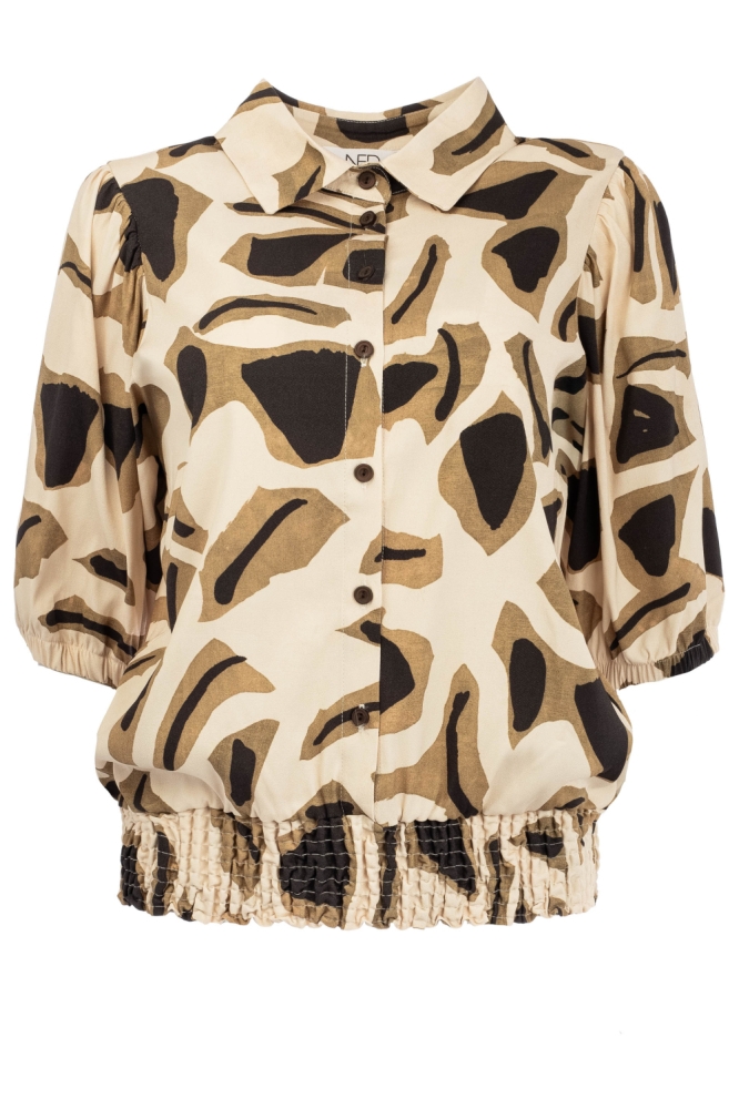 NED beige dames blouse | Vooraanzicht