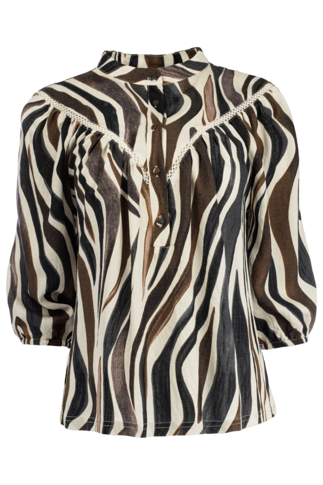 NED bruine dames blouse | Vooraanzicht
