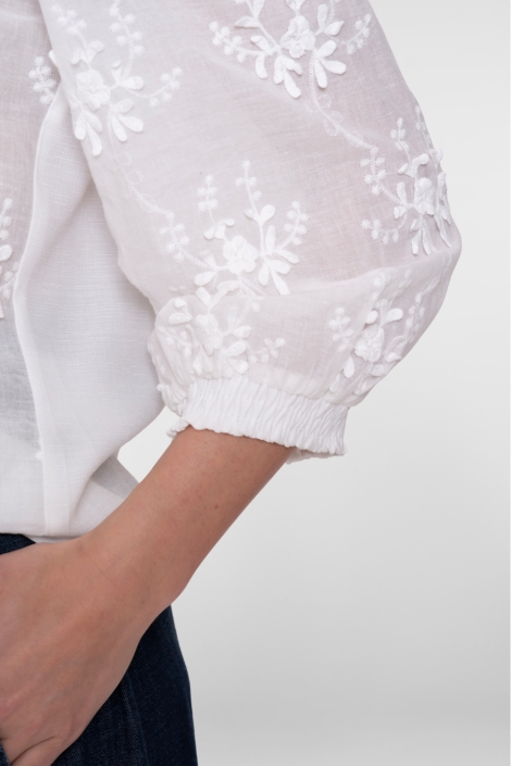 Geisha witte dames blouse | Close up