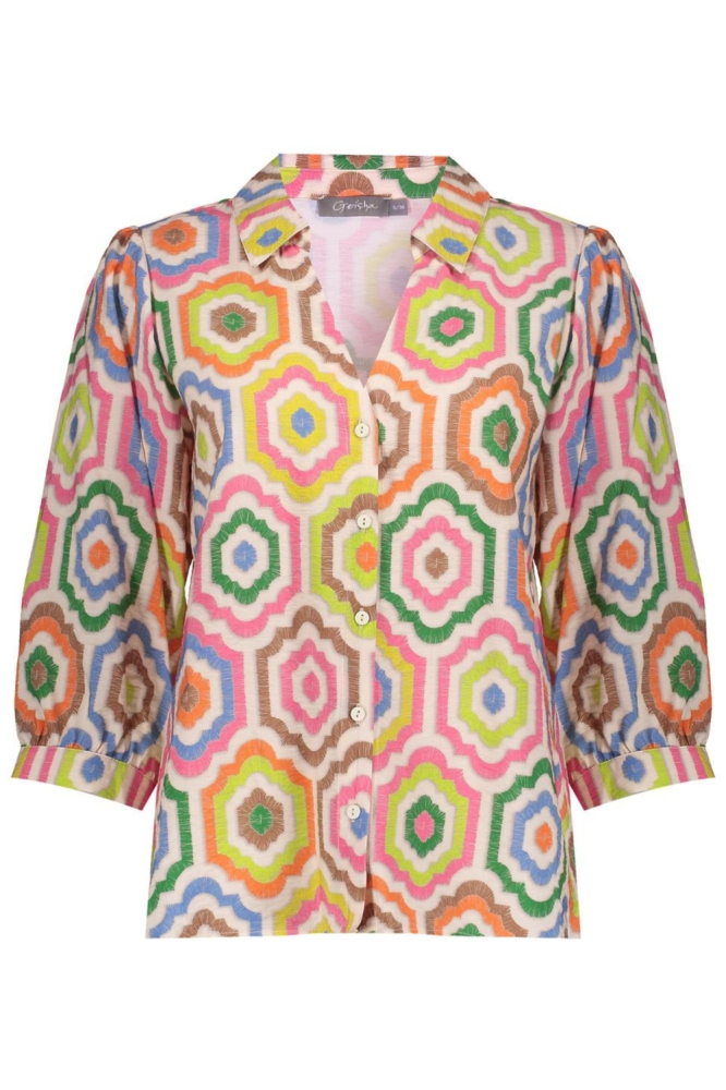 Geisha multi color dames blouse | Vooraanzicht