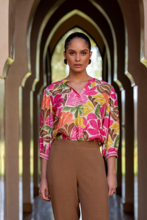 Geisha multi color dames blouse | Sfeerbeeld, In situatie