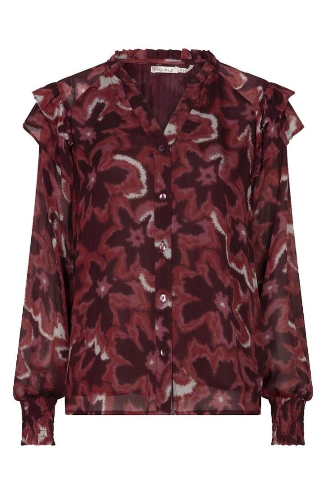 EsQualo rode dames blouse | Vooraanzicht