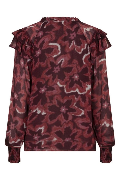 EsQualo rode dames blouse | Achteraanzicht