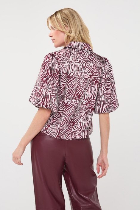 EsQualo rode dames blouse | Model achteraanzicht