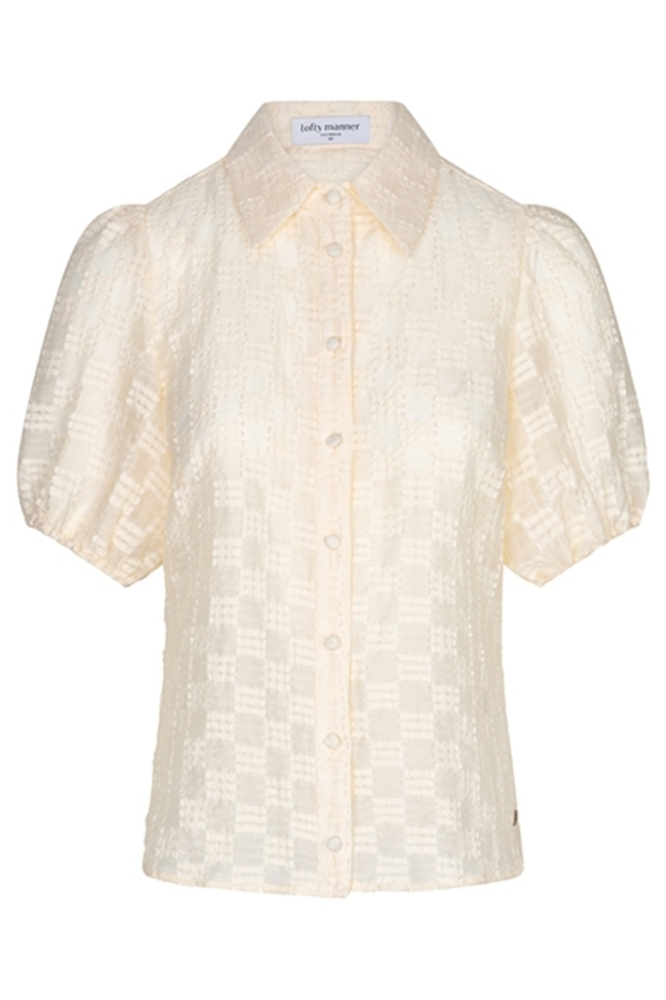 Lofty Manner beige dames blouse | Vooraanzicht
