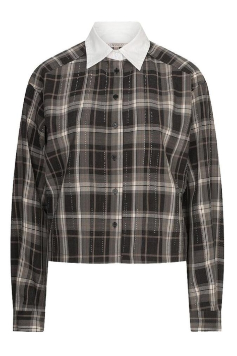 EsQualo grijze dames blouse | Vooraanzicht
