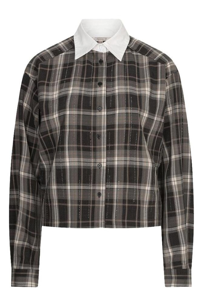 EsQualo grijze dames blouse | Vooraanzicht