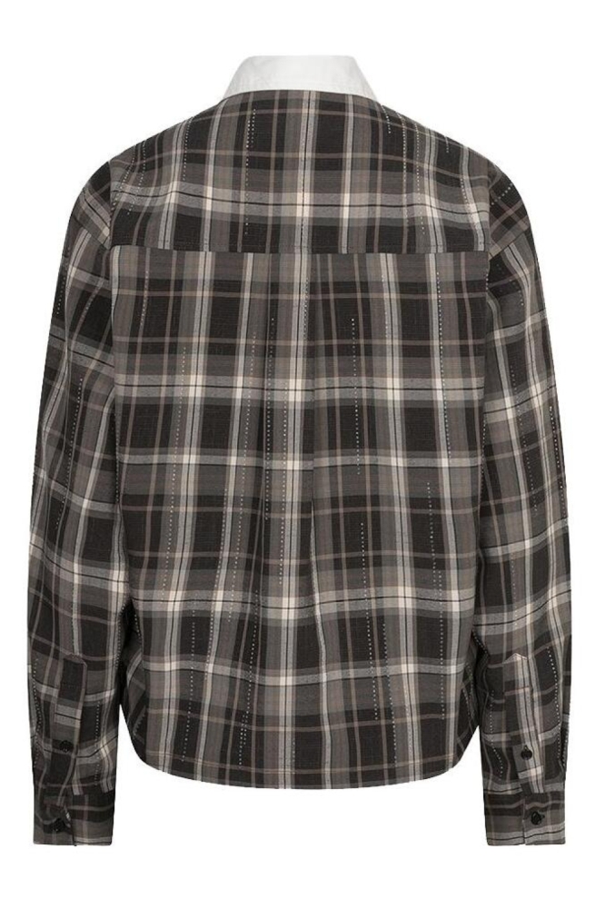 EsQualo grijze dames blouse | Achteraanzicht