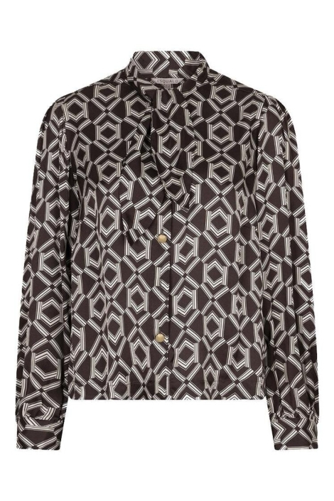 EsQualo bruine dames blouse | Vooraanzicht