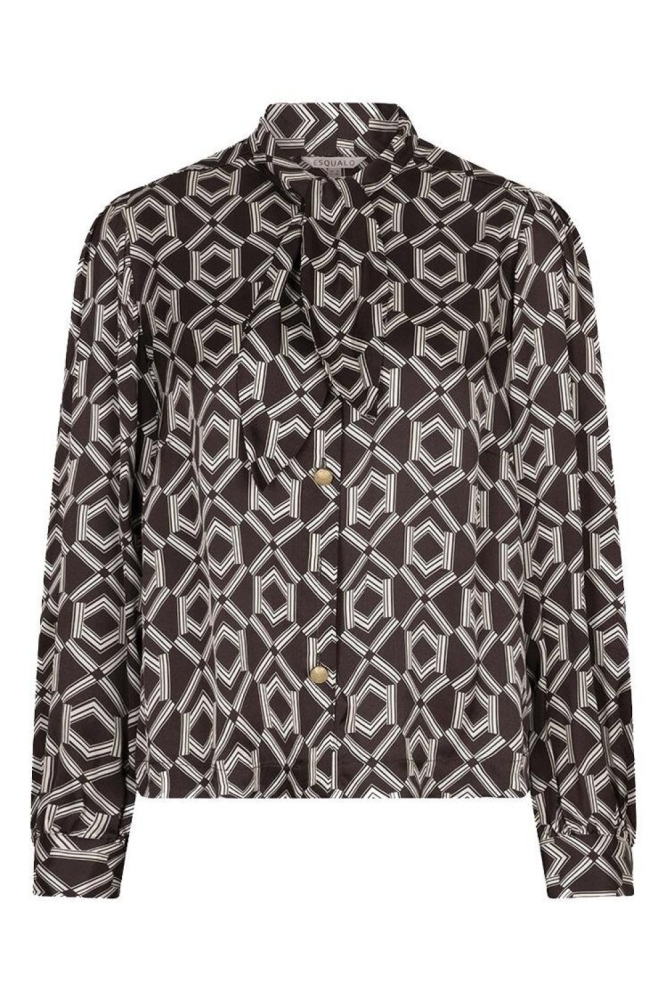 EsQualo bruine dames blouse | Vooraanzicht