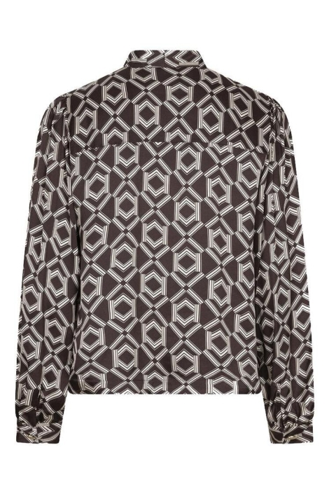 EsQualo bruine dames blouse | Achteraanzicht
