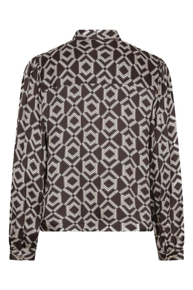 EsQualo bruine dames blouse | Achteraanzicht