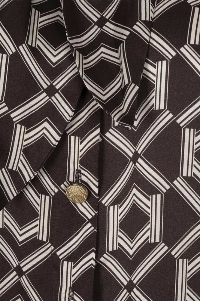 EsQualo bruine dames blouse | Kleurstaal