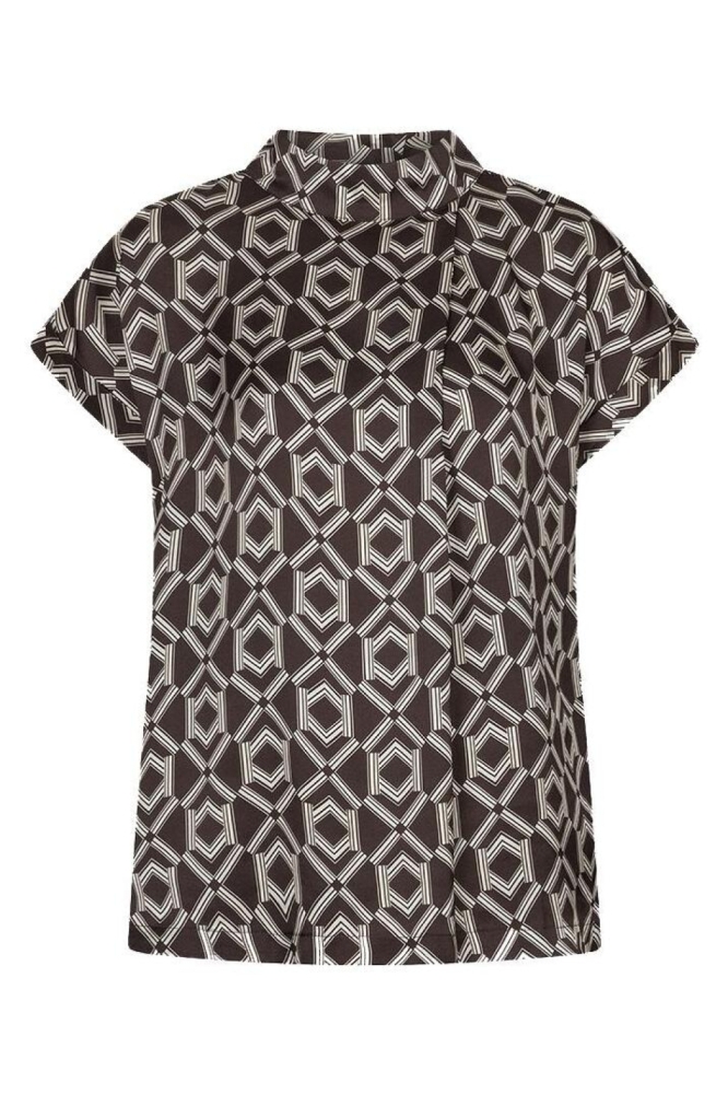 EsQualo bruine dames blouse | Vooraanzicht