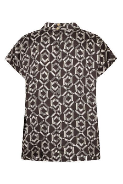 EsQualo bruine dames blouse | Achteraanzicht