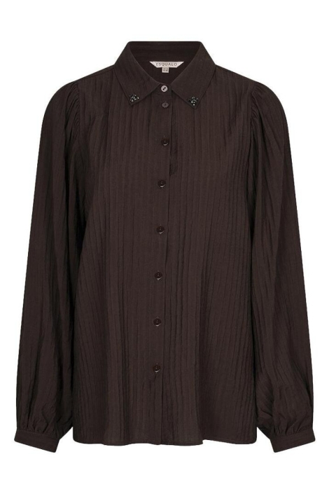 EsQualo bruine dames blouse | Vooraanzicht
