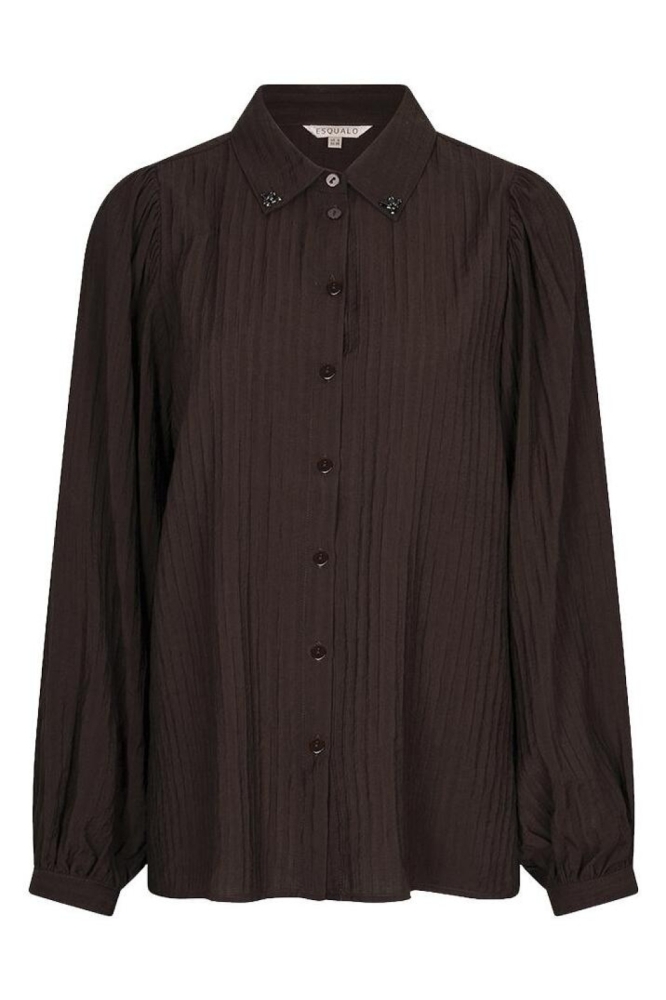 EsQualo bruine dames blouse | Vooraanzicht