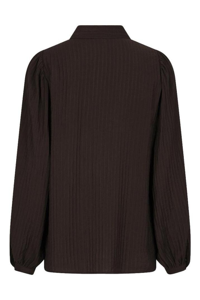 EsQualo bruine dames blouse | Achteraanzicht