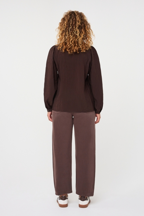 EsQualo bruine dames blouse | Model