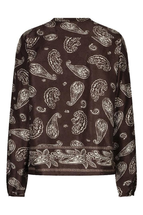 EsQualo bruine dames blouse | Achteraanzicht