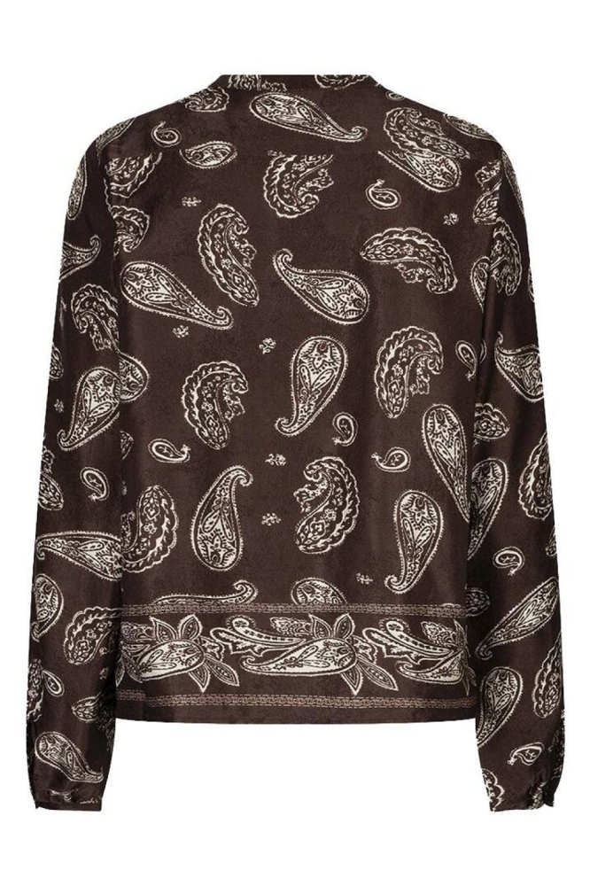 EsQualo bruine dames blouse | Achteraanzicht