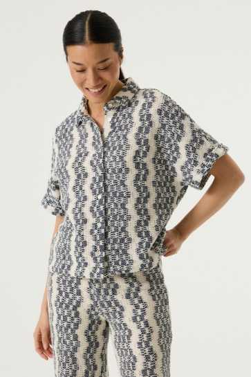 Garcia BLOUSE MET STRUCTUUR O260023 1448 Ecru