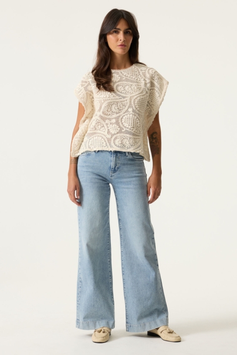 Garcia ecru dames t-shirt | Model