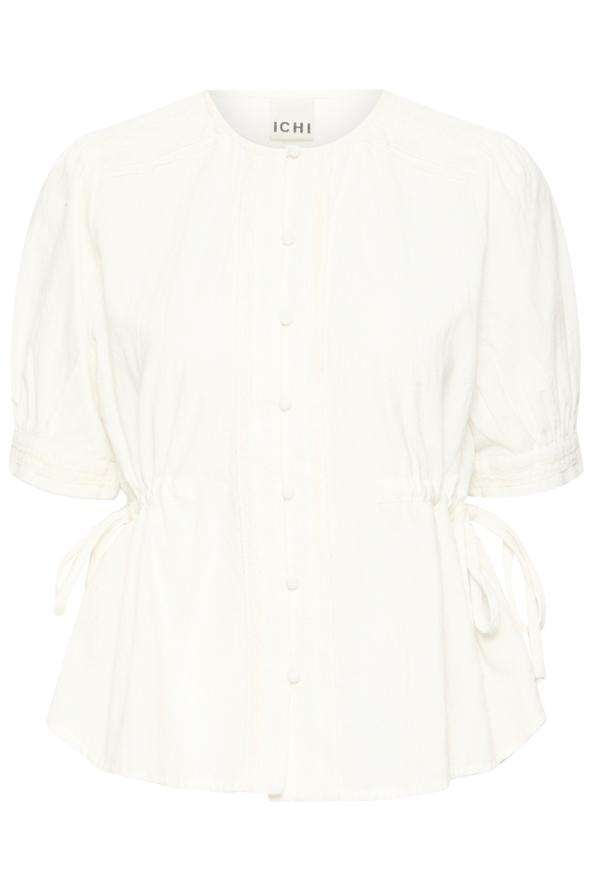 Ichi ecru dames blouse | Vooraanzicht