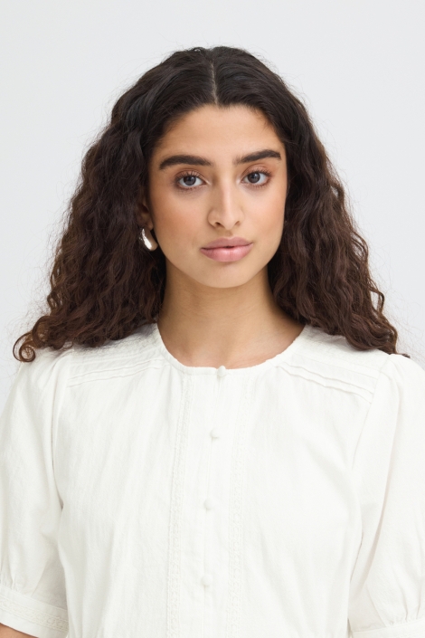Ichi ecru dames blouse | Close up