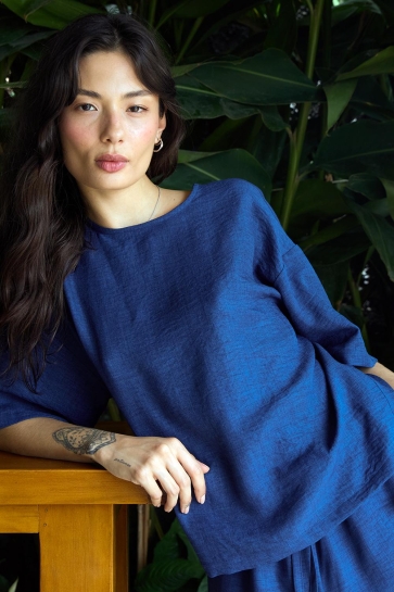 Ichi IHKATICO SH 20125563 1940301 TRUE NAVY MELANGE