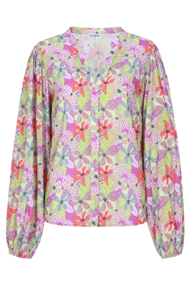 Fluresk multi color dames blouse | Vooraanzicht