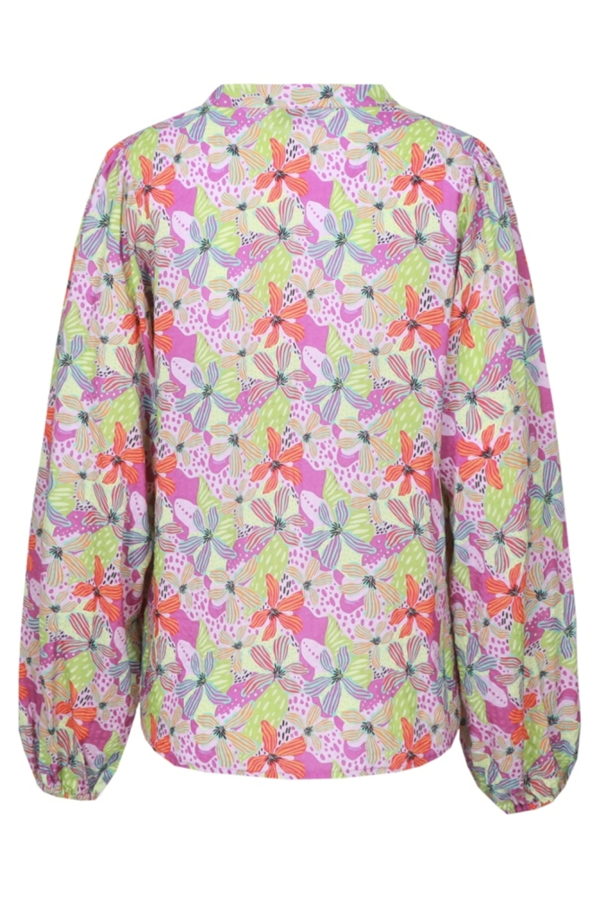 Fluresk multi color dames blouse | Achteraanzicht