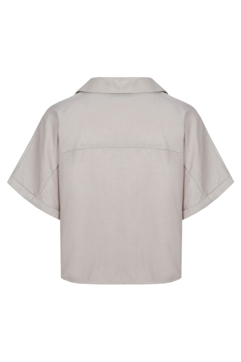 Fluresk taupe dames blouse | Achteraanzicht