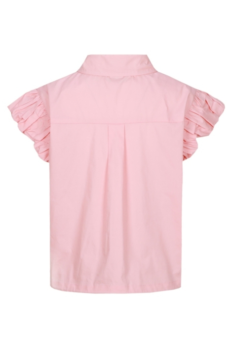 Fluresk roze dames blouse | Achteraanzicht