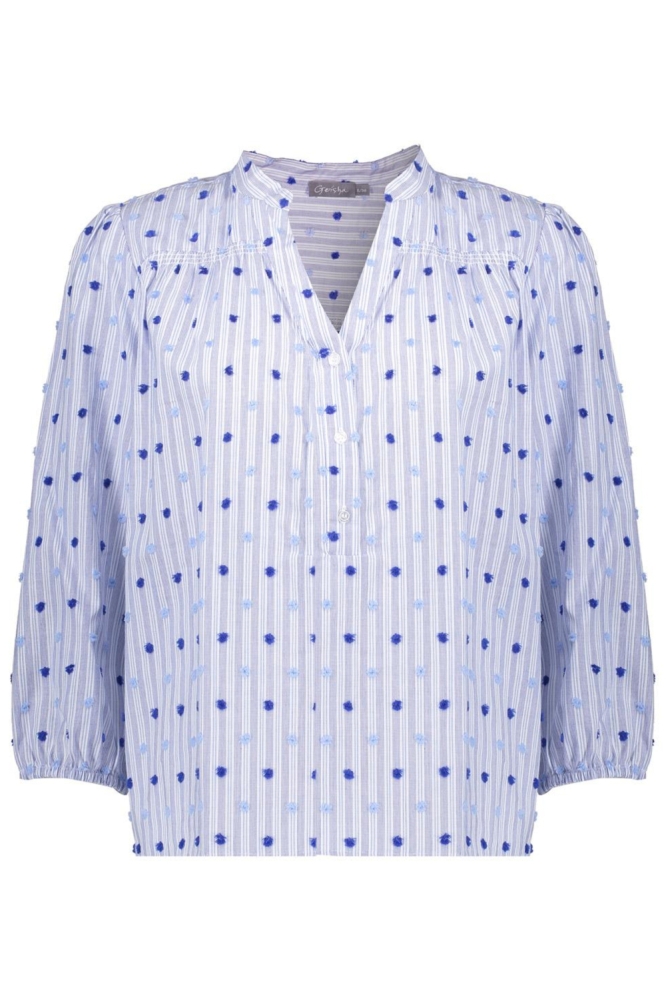 Geisha blauwe dames blouse | Vooraanzicht