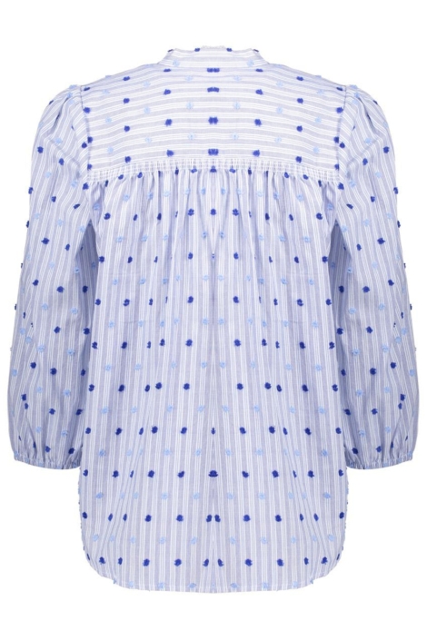 Geisha blauwe dames blouse | Achteraanzicht