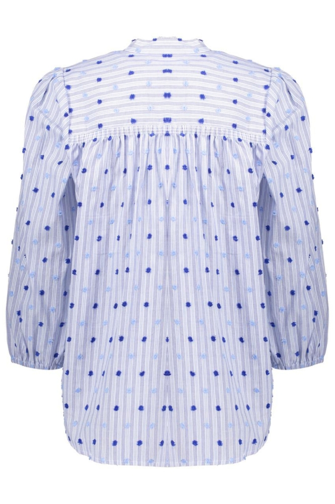 Geisha blauwe dames blouse | Achteraanzicht